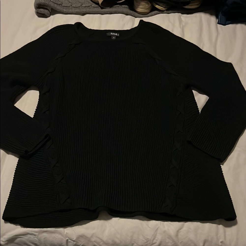 a.n.a Black Long Sleeve Sweater